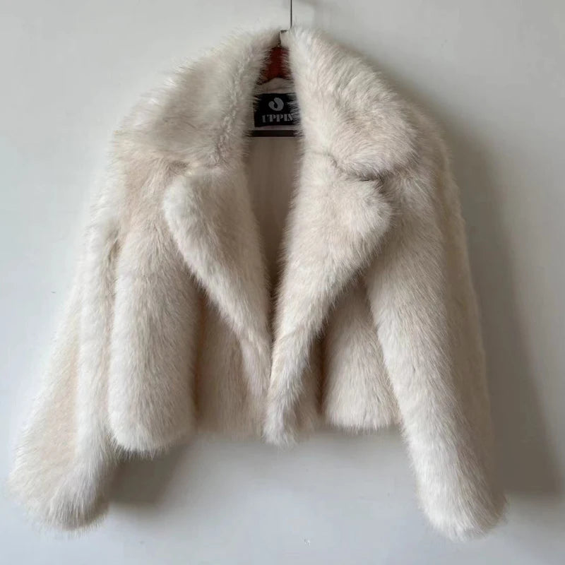 STORESDE 2026 Luxury Brand Autumn Winter Fur Coat Women Short Lazy Wind Fox Fur Jacket Cropped Fluffy Casaco De Pele Feminino