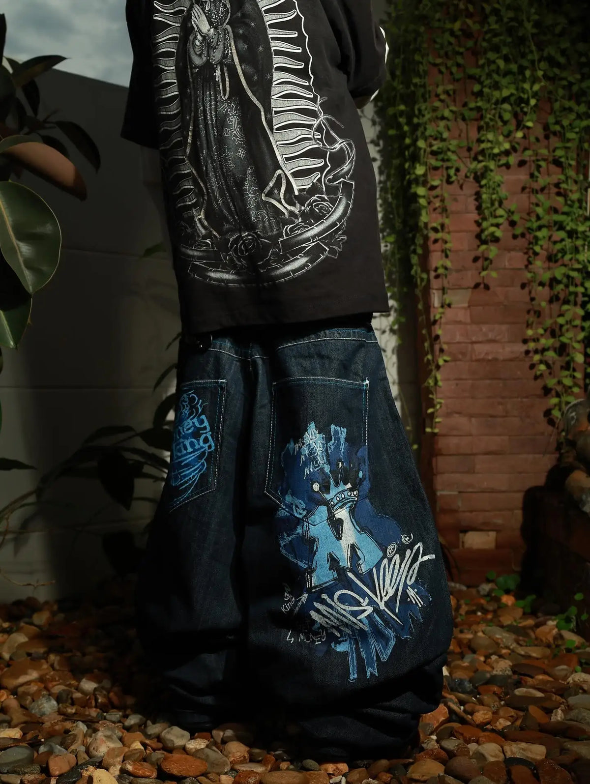 STORESDE Y2K American Jeans Mens Oversized Retro Hip-Hop Wide-Leg Pants Harajuku Trend Rock Women Straight Pants