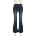 STORESDE Vintage y2k Flared Jeans Retro Button-up Low Rise Casual Denim Pants Harajuku 2000s Trousers Basic Aesthetic Mom