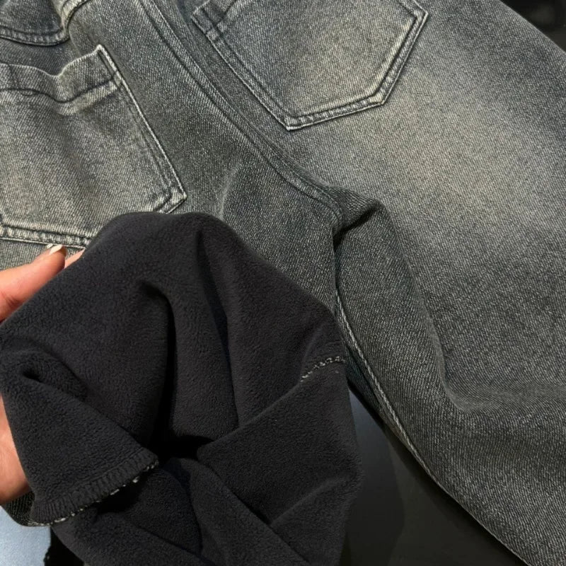 STORESDE Winter Plush Kids Pants New Children's Clothing Jeans for Boys Lining Thicken Denim Trousers Baby Warm Casual Kids Denim Pants
