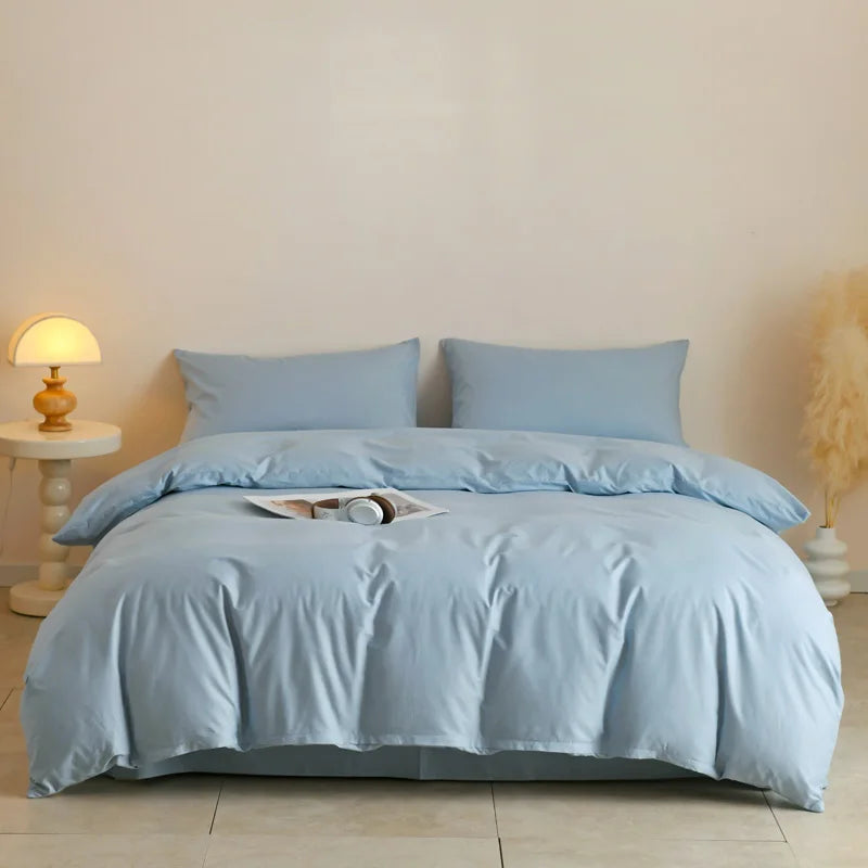 STORESDE 3pcs 100% Egyptian Cotton Duvet Cover Set 1pc Duvet Cover and 2pcs Pillowcases 150*200/220*220cm Single/double Queen King Size