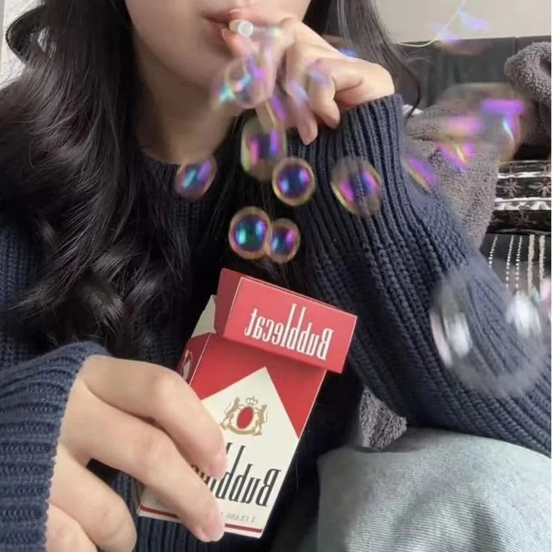 STORESDE INS Funny Strange Cigarette Box Toy Photo Prop as Gifts for Your Friend Gng Device Bubble Machine Outdoor Portable Party Gifts