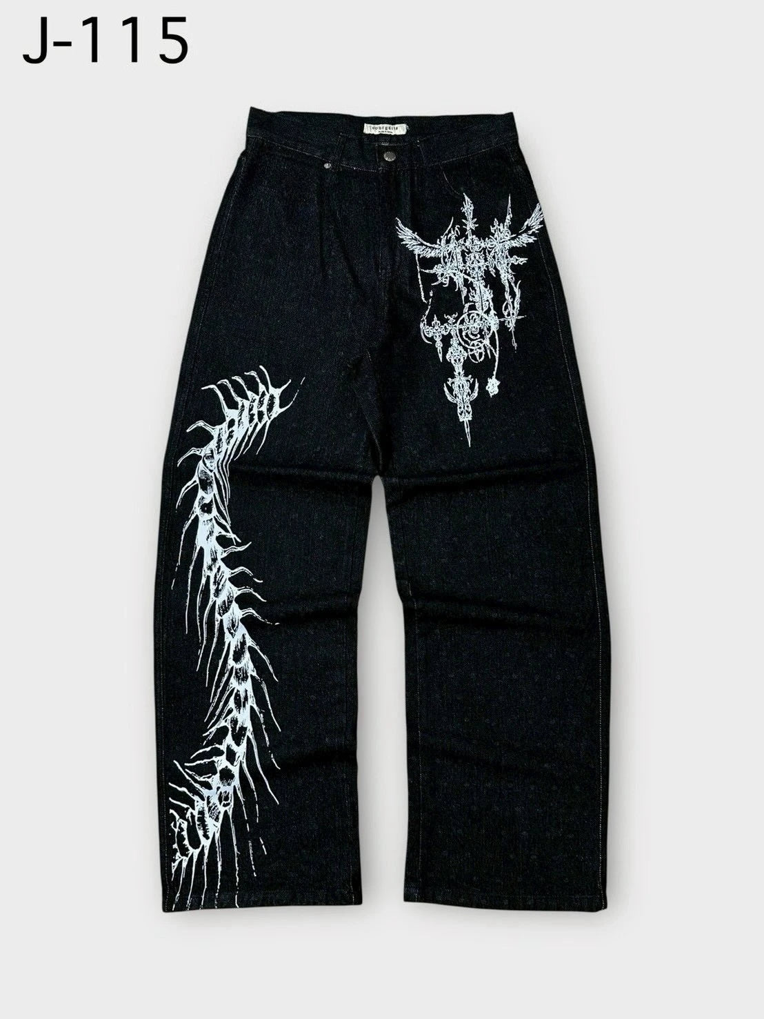 STORESDE Y2K Vintage Print Baggy Jeans Unisex Harajuku Streetwear Wide Leg Denim Pants Hip Hop Casual Loose Fit