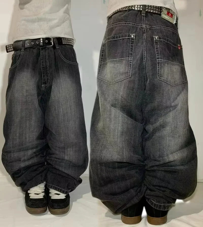 STORESDE Streetwear Fashion New Multi-pocket Washed Baggy Jeans Men And Women Y2K Hip Hop Harajuku Casual Gothic High Waist Wide Trousers