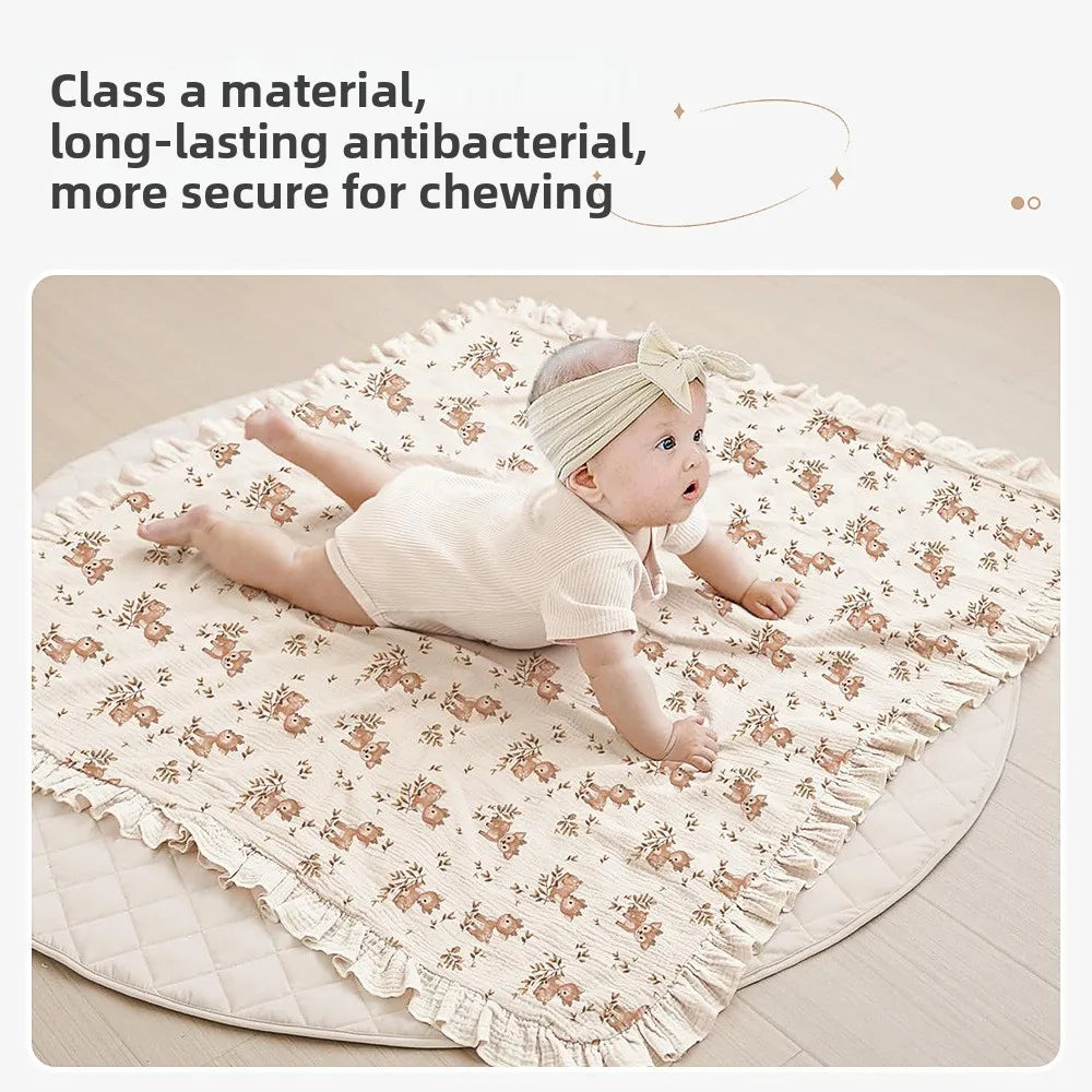 STORESDE Ruffle Baby Blanket Cotton Swaddle Newborn Wrap Flower Muslin Receive Blankets Stroller Cover
