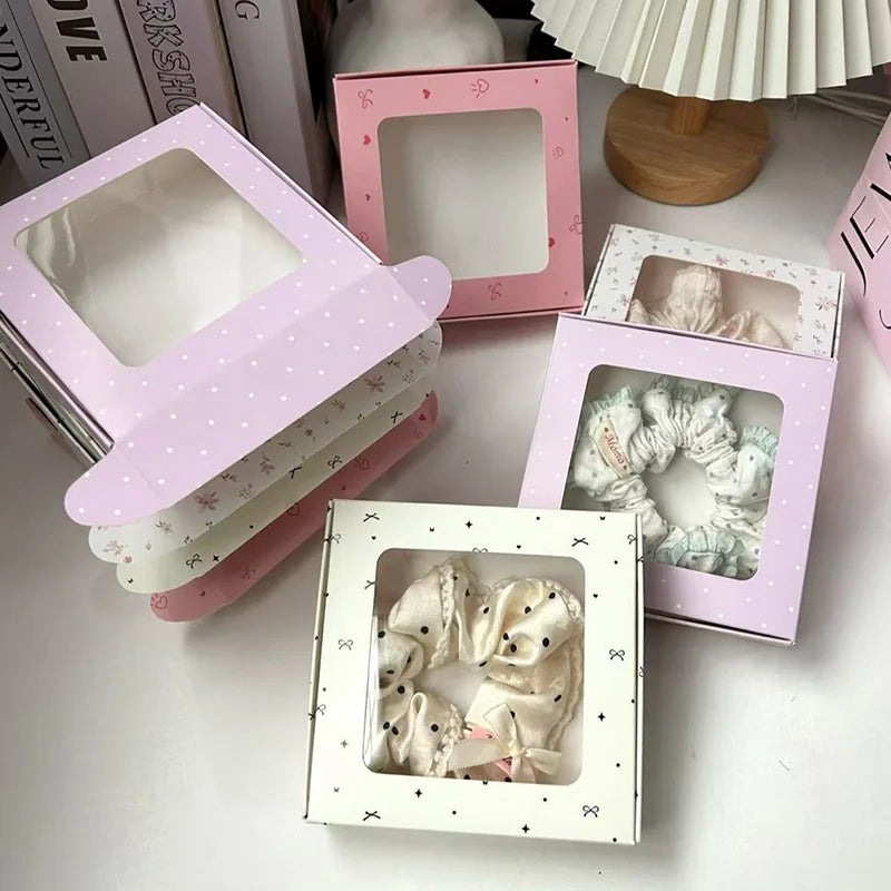 STORESDE 1/3/5/10pcs Packaging Boxes With Bowknot DIY Candy Cookies Gift Window Boxes Handmade Soap Wrapping Supplies Wedding Decor