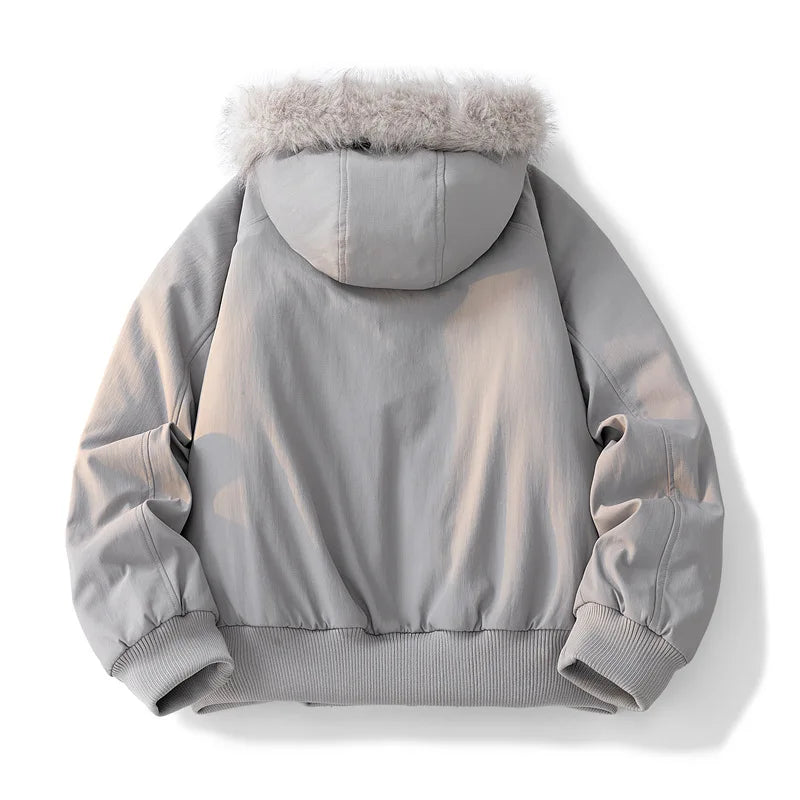 STORESDE Winter Jacket Man Women Fur Collar Fashion Parka Thick Warm Coat Oversize Loose Casual Jacket Hooded American Streetwear Cool