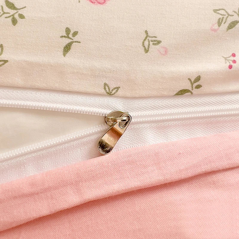 STORESDE 100%Cotton Duvet Cover Flower Printed Quilt Cover for Girls Single/Double/Queen Size Pink funda nordica (without pillowcase)