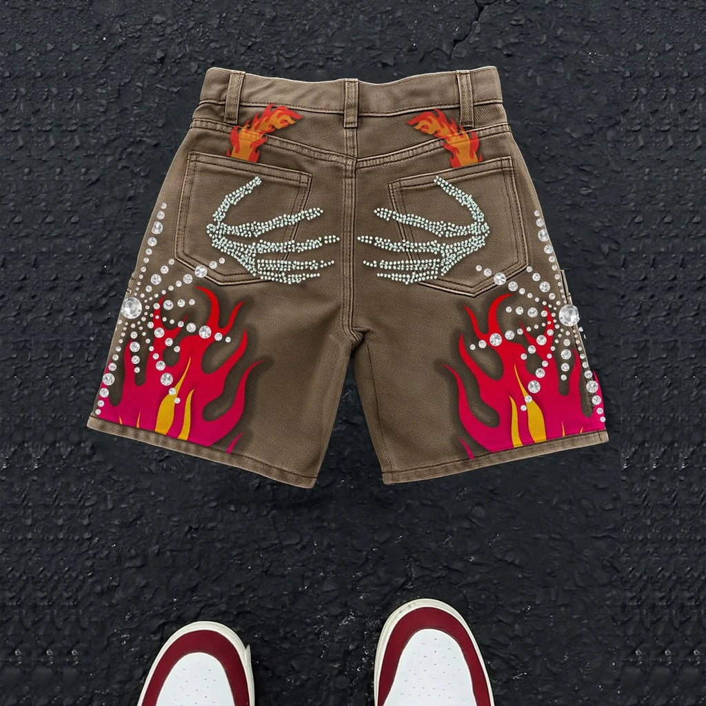 STORESDE Embroidered Shorts Y2K Streetwear Man Woman Clothing Harajuku Hip Hop Baggy Denim Gym Shorts Gothic Summer Basketball Shorts