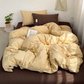 STORESDE Japanese Style 100% Cotton Bedding Set King Queen Size Minimalist Striped Duvet Cover Set Comforter Cover Bed Sheet Pillow Cases