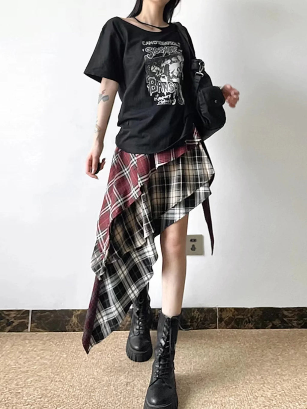 STORESDE 2025 Autumn Summer New Fashion Design Plaid Tassel Short Skirt High Waist Japan Popular Half Skirt Women's Skirt Pants
