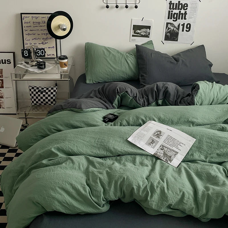 STORESDE Bedding Comforter sets Duvet Cover bedsheets set with pillowcase Bedding Linens Set for Queen/King Bed edredones de cama
