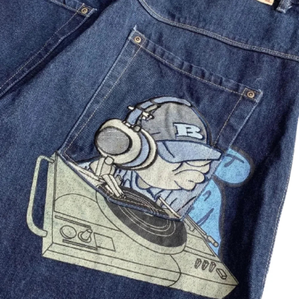 STORESDE Streetwear Y2k Shorts Hip Hop Cartoon Graphic Embroidery Baggy Denim Gym Shorts Summer New Harajuku Gothic Men Basketball Shorts