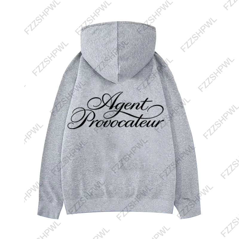 STORESDE Harajuku hooded sweatshirt aesthetically pleasing fashionable unique streetwear letter print American retro everyday casual tops