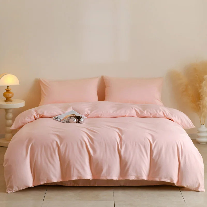 STORESDE 3pcs 100% Egyptian Cotton Duvet Cover Set 1pc Duvet Cover and 2pcs Pillowcases 150*200/220*220cm Single/double Queen King Size