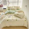 STORESDE Ins Embroidery  Bed Linen Twin Full Queen King Size  Bed Sheets Set  Adults Kids Floral Bed Flat Sheet Pillowcase Christmas Gift