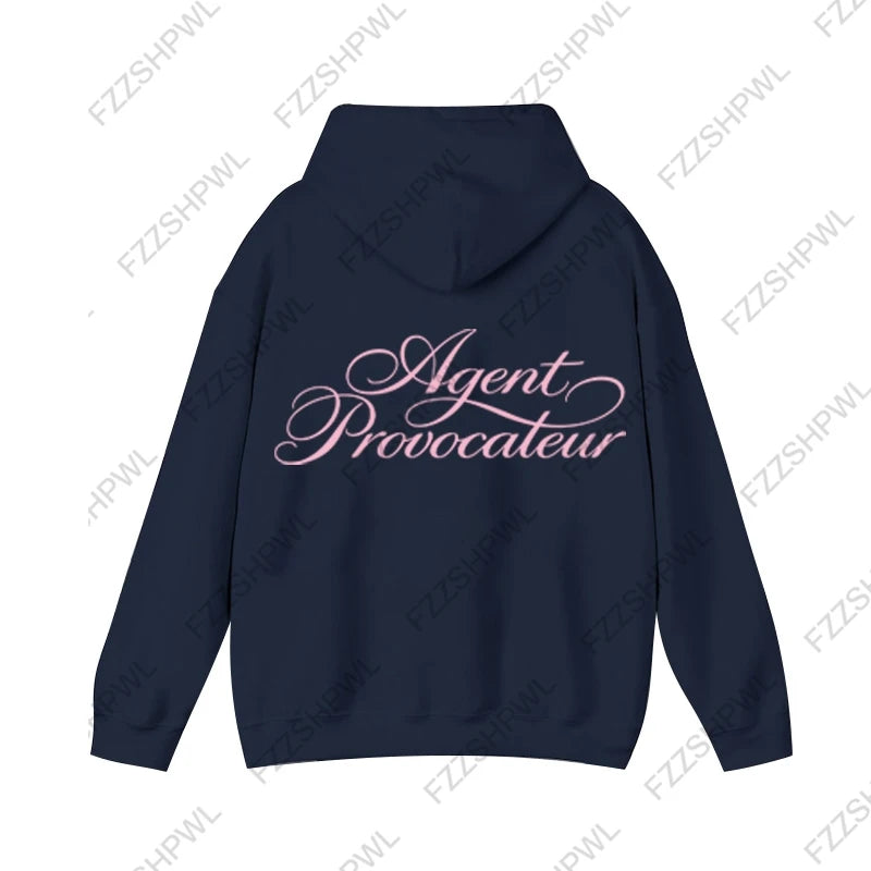STORESDE Harajuku hooded sweatshirt aesthetically pleasing fashionable unique streetwear letter print American retro everyday casual tops