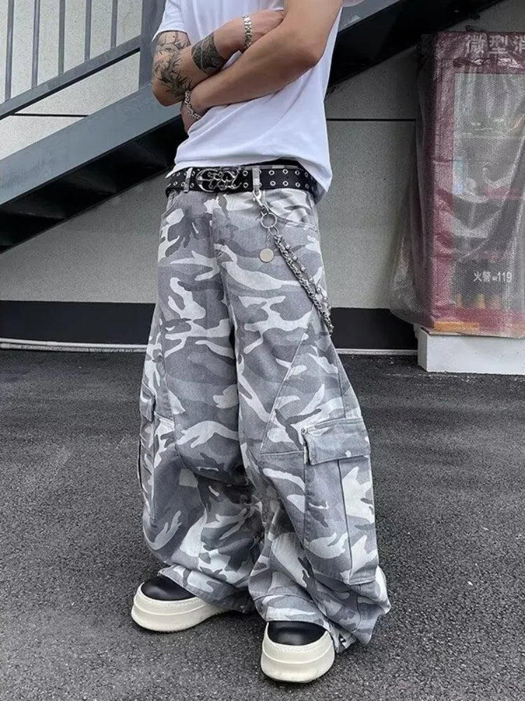 STORESDE 2026 Pantalones Y2K Streetwear Camouflage Baggy Cargo Jeans Pants For Men Clothing Wide Leg Oversize Long Trousers Moda Hombre