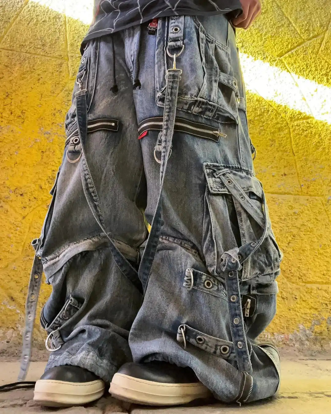 STORESDE Streetwear Heavy Jeans Y2K Clothing Men Women Hip Hop Retro Pockets Baggy Cargo Pants Baggy Jeans Low Rise Wide Leg Trousers
