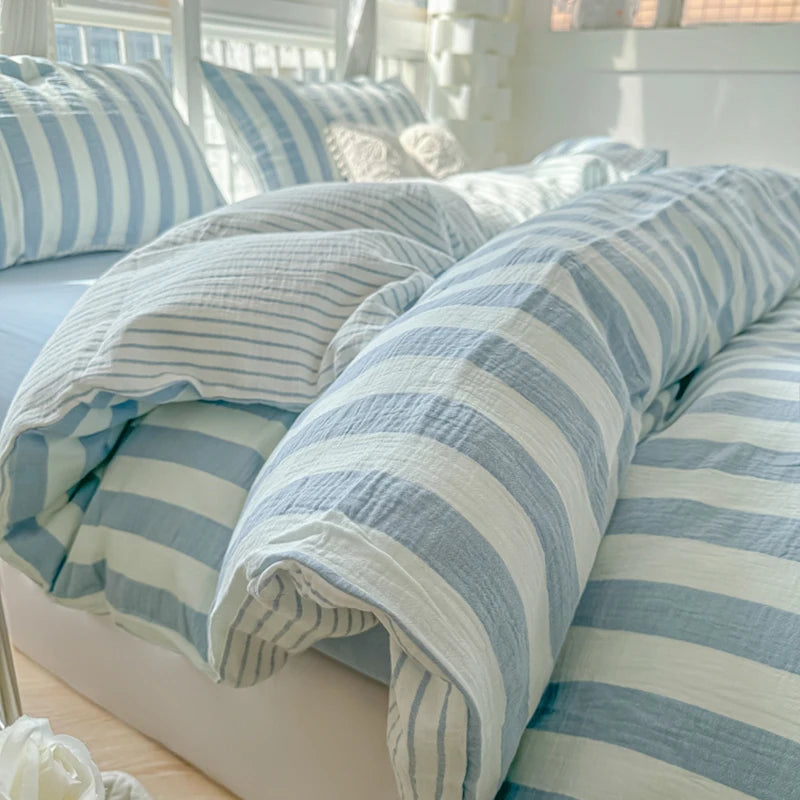 STORESDE Ins Bedding Set with Pillowcase bed sheet Single Full Size Bed Linen Duvet Cover Set Queen/King Double Comforter Cover