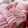 STORESDE Pink Striped Duvet Cover Single/Full/Queen Size housse de couette Comfortable Quilt Cover for Adults fundas nordicas cama 150