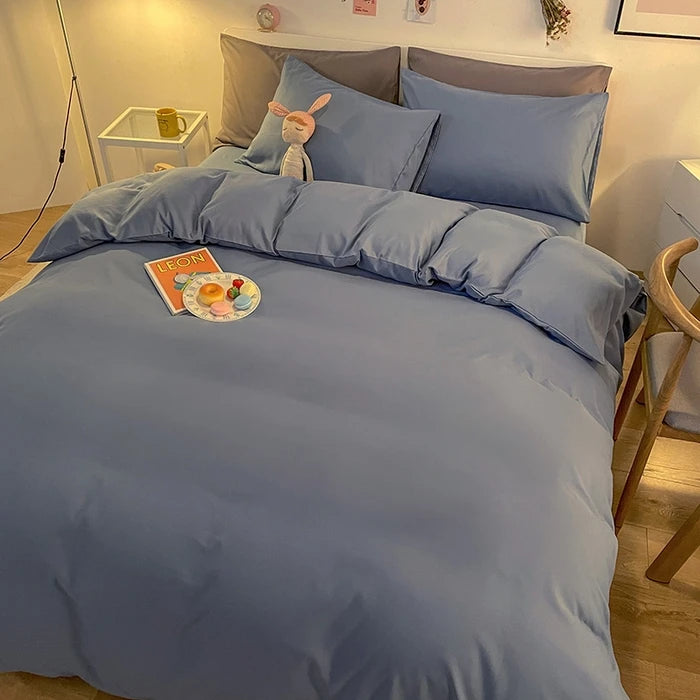 STORESDE 2025 New Solid Color Duvet Cover Double/Queen Size Anti-Mite Durable Comforter Cover Simple Durable (No Pillowcase)