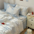 STORESDE 3pcs  Blue Duvet Cover Set (1*Duvet Cover + 2*Pillowcase, Without Core), Blue Bedding Set, Soft Comfortable