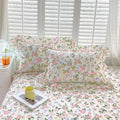 STORESDE A pair of cotton printed pillowcases with ruffled edges, garden body pillowcases, bed pillowcases