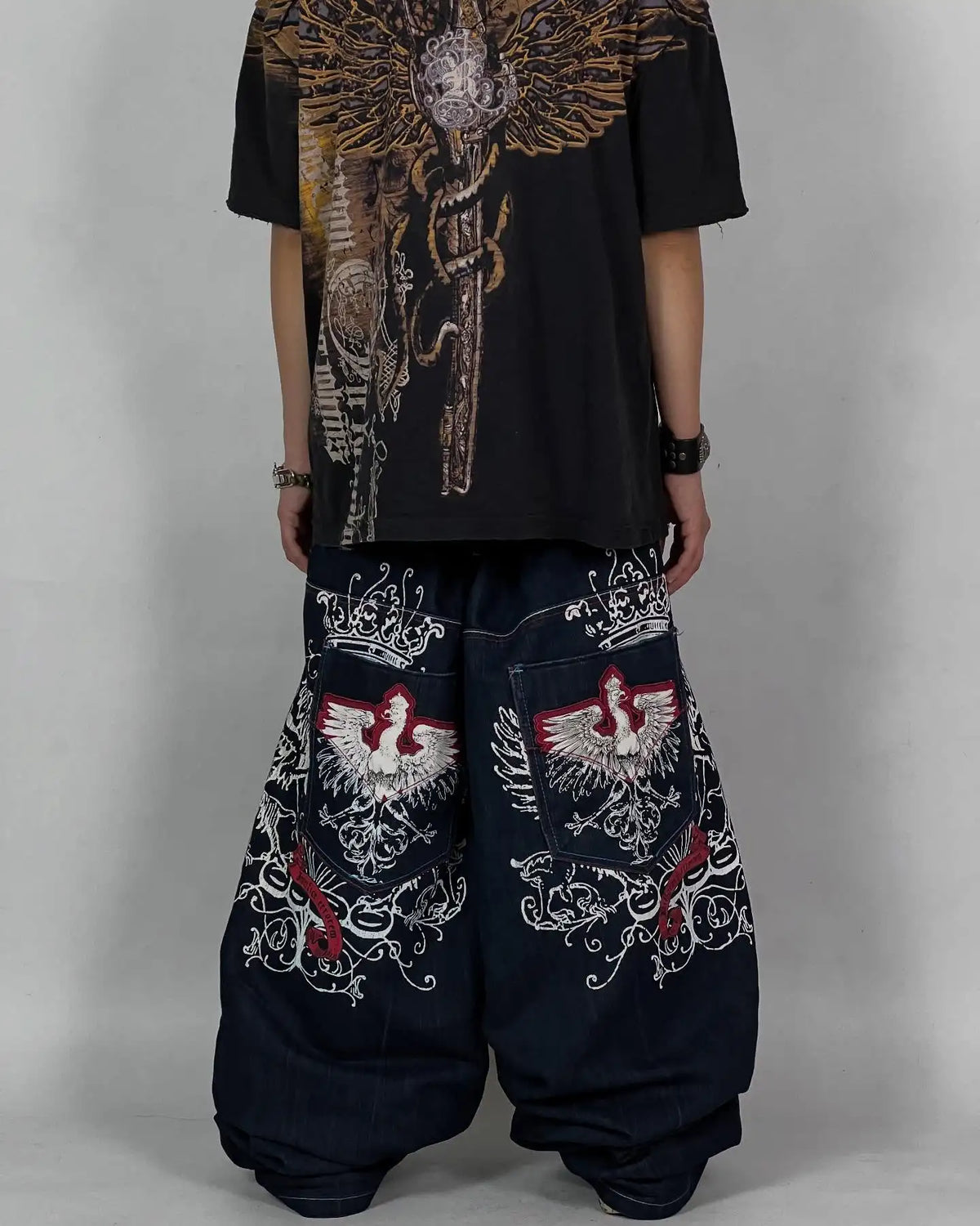 STORESDE Y2K American Jeans Mens Oversized Retro Hip-Hop Wide-Leg Pants Harajuku Trend Rock Women Straight Pants