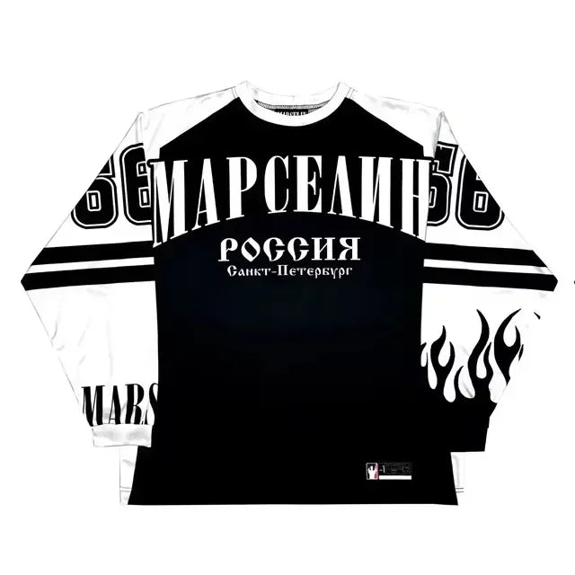 STORESDE Y2K American марселин Jersey Long Sleeved T Shirt Men Women Street Wear Casual Baseball Jacket Harajuku Retro Loose Sports Shirt