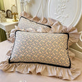 STORESDE 1 Piece Ins Romantic Pillowcase Princess Ruffle Pillow Cover Cotton Cloth Print Pillow Case Floral Design Cushion Covers