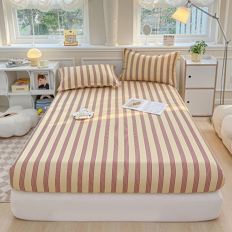 STORESDE One printed single-piece bed hat (without pillowcase) mattress cover full cover dust-proof anti-slip bed cover for all seasons
