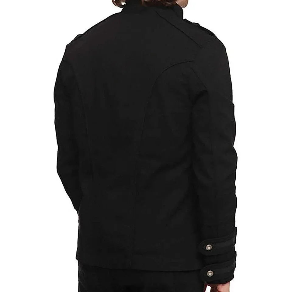 STORESDE Men’s Black Gothic Steampunk Vintage Military Parade Guard Uniform Band Jacket