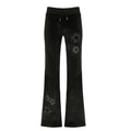 STORESDE Rhinestones Star Velvet Flared Pants Y2K Aesthetic High Waist Baggy Sweatpants Jogging Casual Basic Boot Cut Trousers