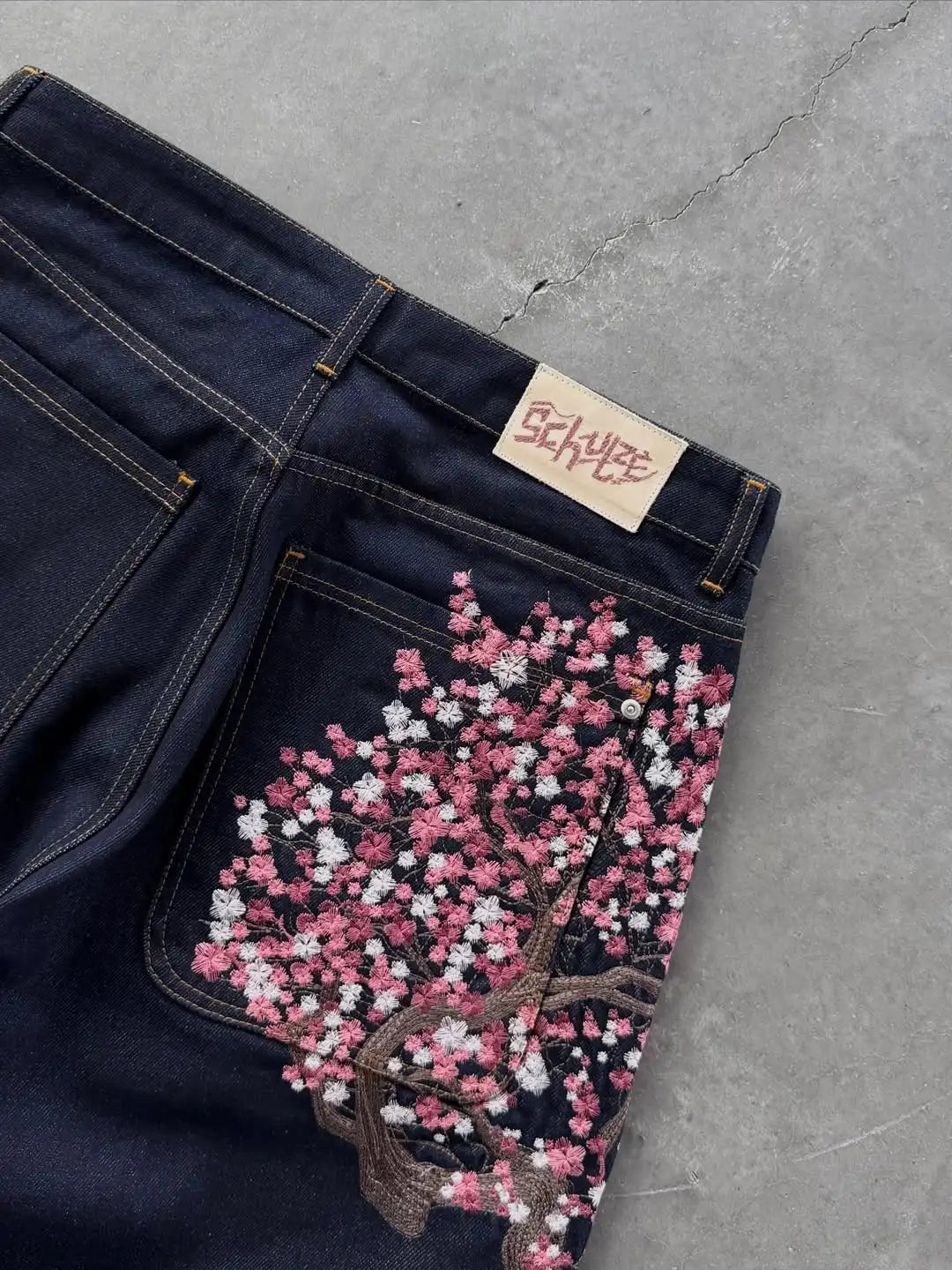 STORESDE Women Japanese Dragon Embroidered Denim Shorts Loose Baggy Washed Vintage Harajuku Streetwear Y2K Casual Summer Mid Length Jeans