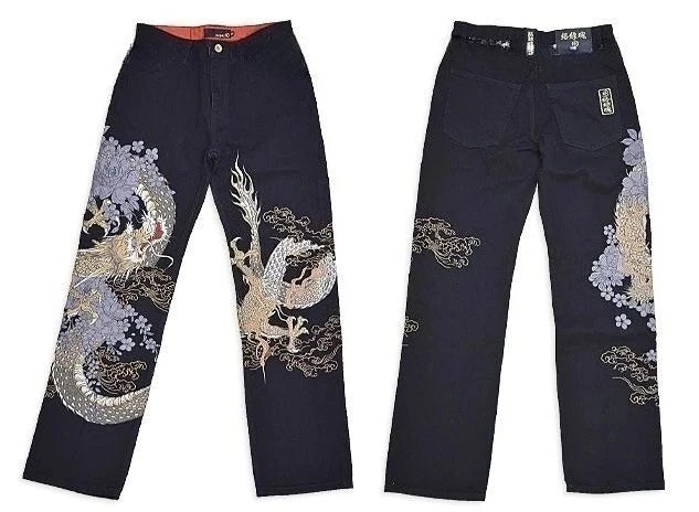 STORESDE Japanese Retro Selvedge Jeans Man Y2K High-end Brand Natural Indigo Dip Dyeing Harajuku Mopping Pants