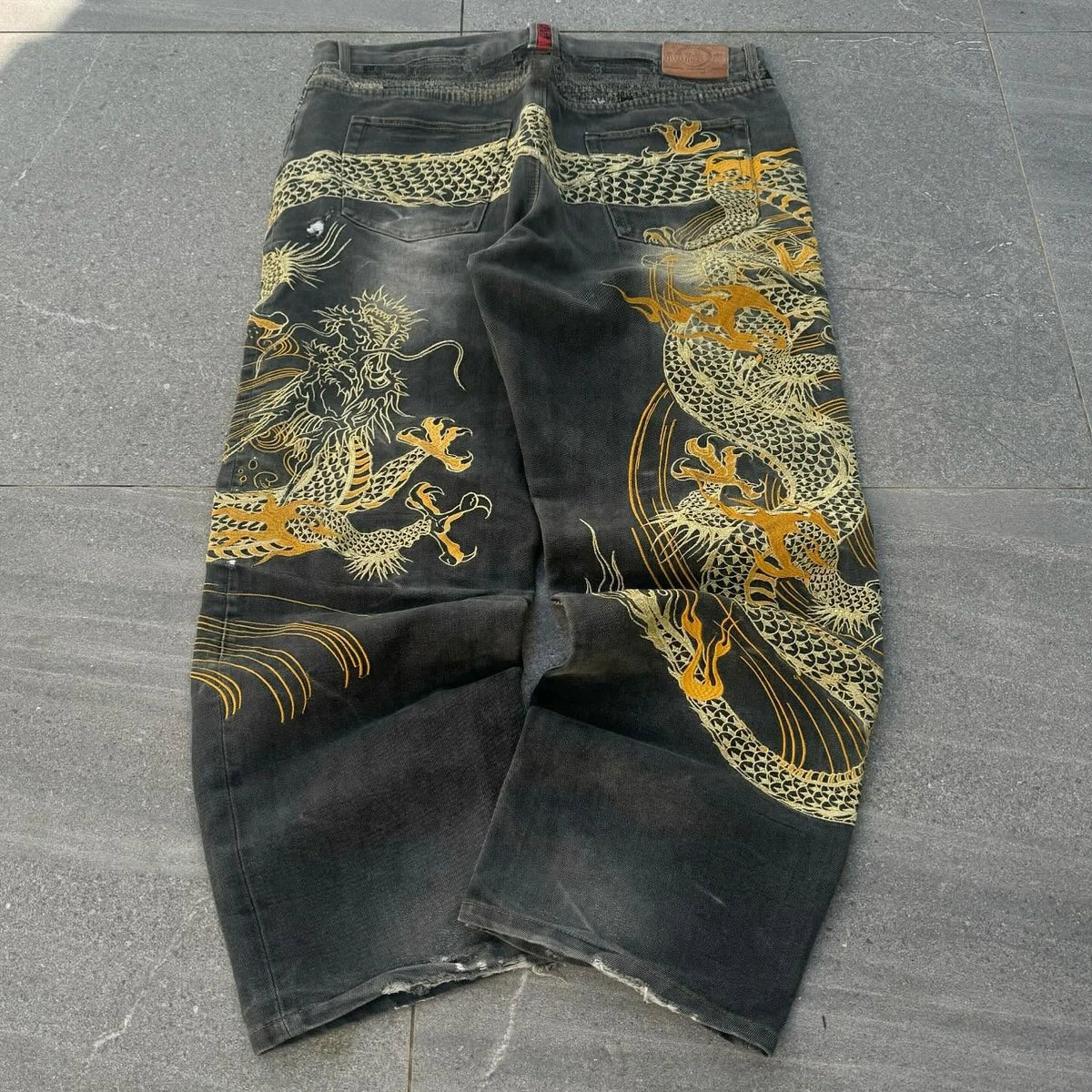 STORESDE Japanese Retro Selvedge Jeans Man Y2K High-end Brand Natural Indigo Dip Dyeing Harajuku Mopping Pants