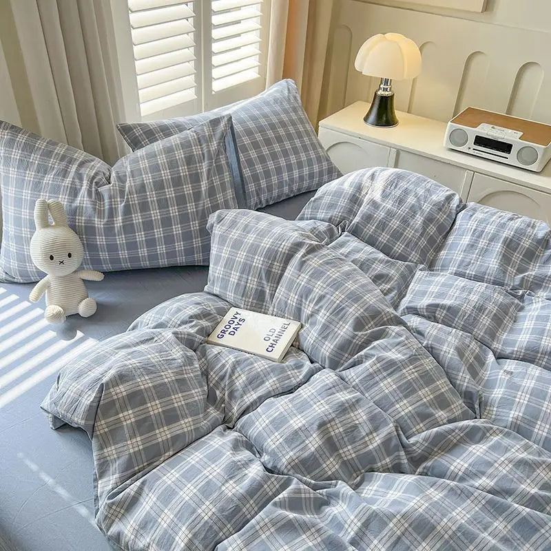 STORESDE Classic Duvet Cover Set with Pillowcases Flat Sheet Nordic Style No Comforter 2025 New Bedding Kit Double Twin Size Bed Linens
